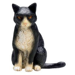 Кошка, черно-белая (сидящая)
