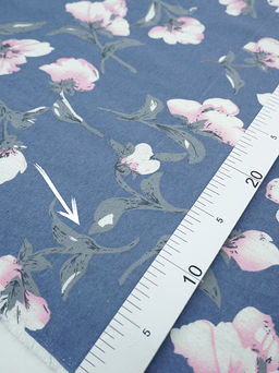 Теплый хлопок Цветущая магнолия цв.джинсовый, СОРТ2, ш.1.45м, хлопок-100%, 150гр/м.кв - Купава фото 8