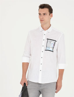 Beyaz Regular Fit Uzun Kollu G_mlek