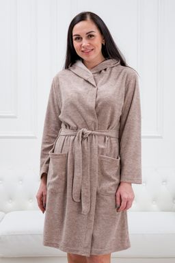 Халат женский из махры Нежность какао с молоком - Амадэль фото 14