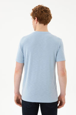 Мужская голубая базовая футболка - U.s. polo assn фото 12