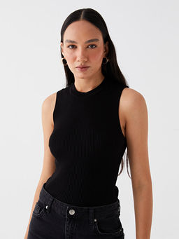 Kad?n Bisiklet Yaka D?z Triko Crop - Waikiki фото 2