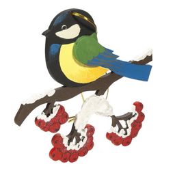 Елочные игрушки из дерева - Синица на ветке 270-1 - Idh фото 2