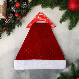 Колпак новогодний Блеск голд 27х37 см, красный - Зимнее волшебство фото 5