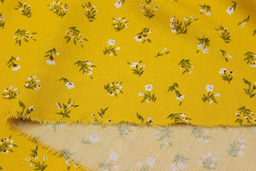 Плательная вискоза Весенние букетики цв.светлый шафран, СОРТ2, ш.1.45м, вискоза-100%, 135гр/м.кв - Купава фото 6
