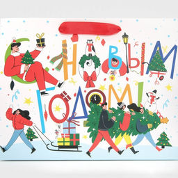 Пакет подарочный новогодний ламинированный «В ожидании волшебства», MS 18 х 23 х 10 см