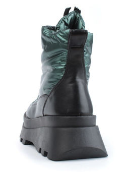 02-FAS16-3Z GREEN/BLACK Дутики женские (искусственная кожа, плащевая ткань, шерсть)