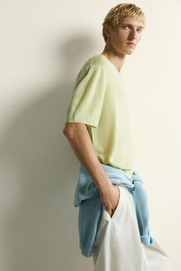 CAMISETA PUNTO LIGERO RELAXED FIT / Pistacho - Zara фото 6