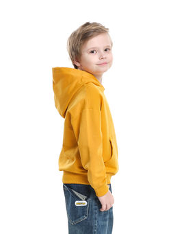 Толстовка с капюшоном 22-6018 горчичный - Mini maxi фото 3