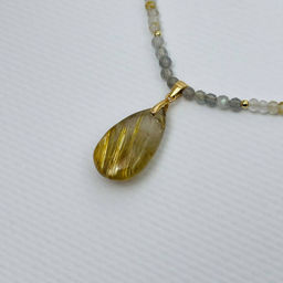 Колье из Рутилового кварца и Лабрадора 40 см +