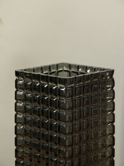 Ваза для цветов «Валери», кубики, 24.5×10 см, стекло, серая