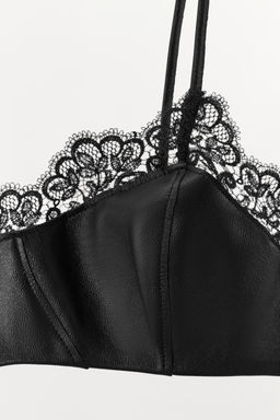 SUJETADOR PIEL 100% ENCAJE / Negro - Zara фото 4