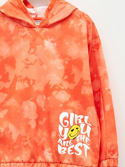 Kap??onlu Bask?l? Uzun Kollu K?z ?ocuk Sweatshirt - Waikiki фото 3