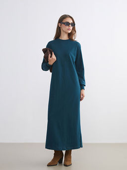 Bisiklet Yaka Sweatshirt Elbise