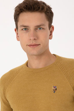 Erkek Regular Fit Bisiklet Yaka Hardal Kazak - U.s. polo assn фото 2