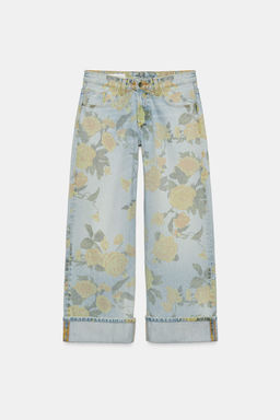 JEANS TRF LOOSE FOLDED ESTAMPADO TIRO BAJO / Celeste - Zara фото 2
