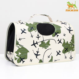 Сумка - переноска для животных Самолеты, каркасная, размер M, 40 х 21 х 27 см