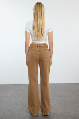 Kahverengi Yuksek Bel Wide Leg Jeans TWOAW25JE00214