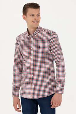 Мужская бордовая рубашка с длинным рукавом - U.s. polo assn фото 15