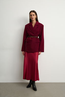 Юбка миди из атласа