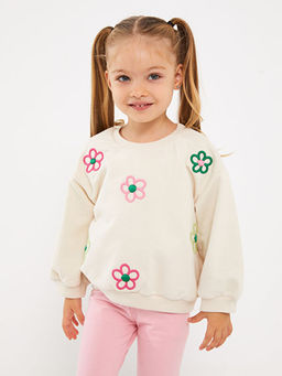 Bisiklet Yaka K?z Bebek Sweatshirt