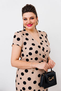 Платье Romanovich Style 1-2532 бежевый горох