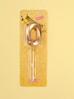 Цена за 2 шт. Свеча в торт на шпажке «Грань», цифра 0, шампань, 5 см