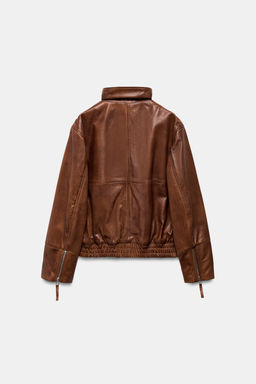 100% LEATHER BOMBER JACKET ZW COLLECTION LIMITED EDITION - Zara фото 15