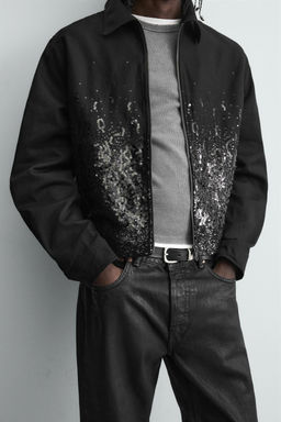 CROPPED FIT SEQUIN JACKET - Zara фото 7