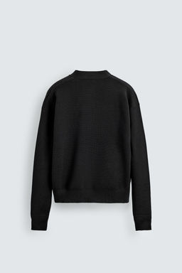 TEXTURED COTTON CARDIGAN