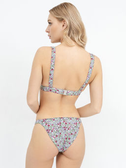 Раздельный женский купальник с цветочным принтом