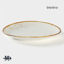 Блюдо фарфоровое для подачи Magistro «Церера», 18.2×16.3 см, цвет белый