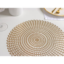Набор салфеток сервировочных на стол Доляна Солнечная, d=38 см, 4 шт, цвет золотой  фото 12
