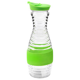 Бутылка стеклянная Мираж 0,9л h27,5см, с широким горлом д5,8см, пластмассовая крышка-дозатор, в силиконовой оплетке, цвета микс (д/основания 6,8см) (Китай) - Домашняя мода фото 3