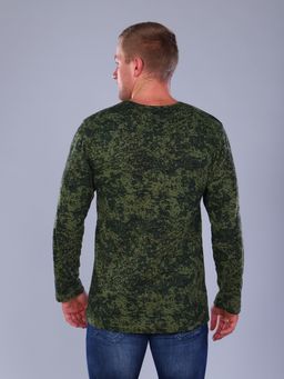 Футболка мужская длинный рукав из кулирки цифра зеленый - Амадэль фото 2