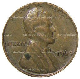 Монета 1 цент 1964 года D США