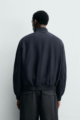 CAZADORA BOMBER 100% LINO / Marino - Zara фото 3