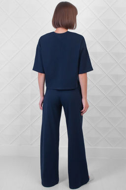 Арт 10804/4 Домашний костюм с брюками 44-52 (5 шт) Цвет:верх-темно-синий, низ-темно-синий