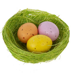 Набор из 9-ти изделий декоративных "Гнездо пасхальное" (5,5*5), L18 W14 H5,5 см