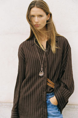STRIPED SHIRT WITH BUCKLES - Zara фото 13