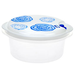 Контейнер пластмассовый Розы 0,9л - д15см h6,5см, набор 3шт, с пароотводом, для хранения в холодильнике, цвета микс (Китай) - Домашняя мода фото 2