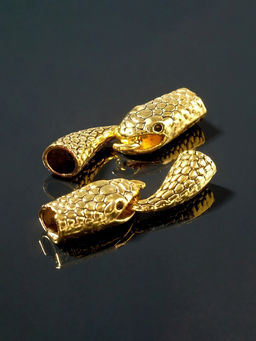 Замок-концевик Змея, 2 шт. 4.3?1.6 мм, внутренний d=7 мм, чернёное золото