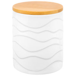 Банка д/хранения 650 мл 10*10*12,5 см "Айсберг волны" с дер. крышк. с сил. упл.