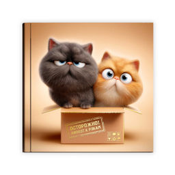 Блокноты, 105х105 мм, 48 л, арт. 74052 КОТЫ В КОРОБКЕ / Блок - белый офсет 65 г/м?, дизайнерский бло