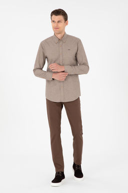 Erkek Slim Fit Coconut Kanvas Pantolon