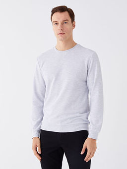 Bisiklet Yaka Uzun Kollu Erkek Sweatshirt