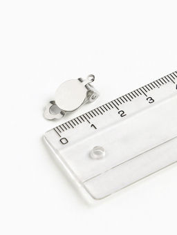 Основа под серьги-клипсы, 10 мм (набор 5 пар), цвет серебро