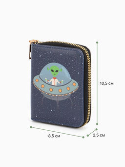 Кошелёк на молнии Выбражулька Космос, 8.5?2.5?10.5 см, детский, синий