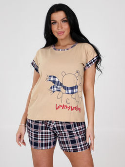 3101-ДК ДОМАШНИЙ КОСТЮМ (шорты) (Розовая/синяя клетка) - А-дина фото 3