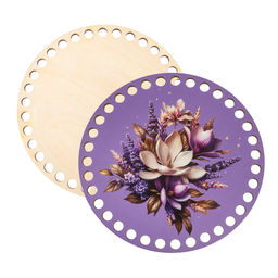 Заготовка для декорирования Love2art ДВ-02 Набор донышек для вязания Матовый фанера d 15 см х 0.4 см 2 шт 10 Лавандовая история  фото 3